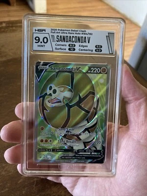 Sandaconda V 184 Rebel Clash Sword & Shield Pokemon Card Full Art Graded 9 HGA - Image 1 of 4