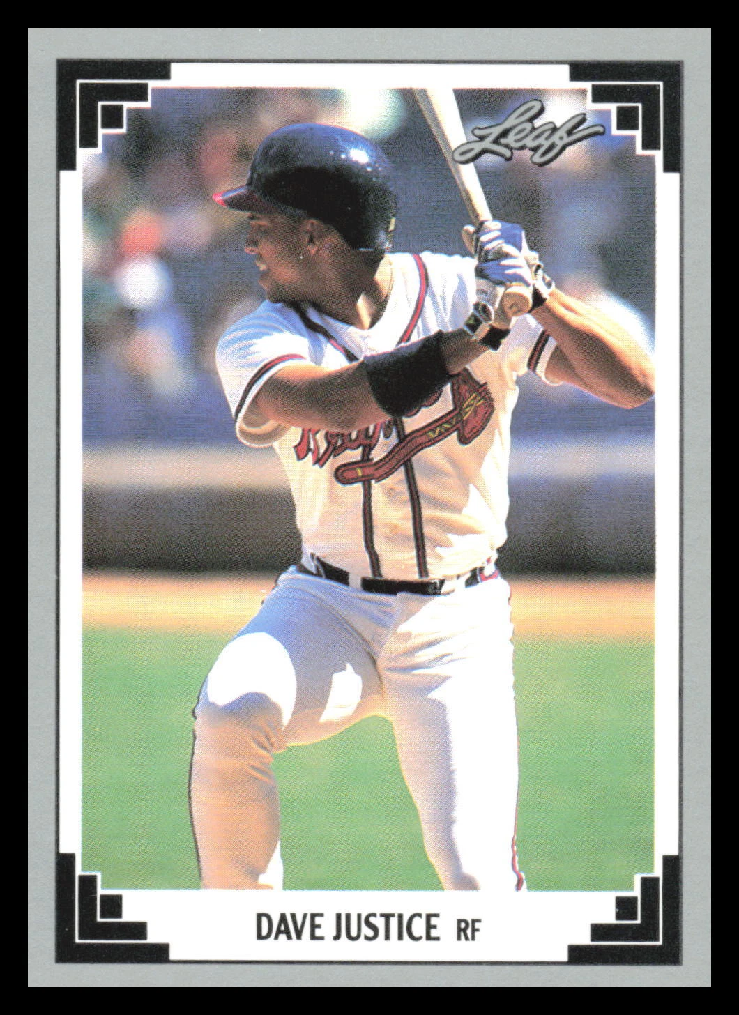 1991 Donruss Dave Justice #1 Leaf Previews Atlanta Braves 4G