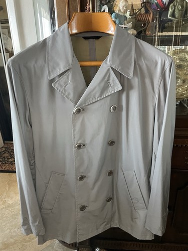 Impermeabile uomo VERSACE CLASSIC V2 grande argento metallizzato si illumina quando colpisce la luce!