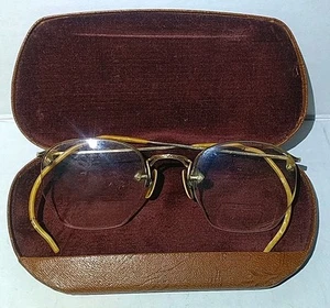 Vintage American Optical AO Wire Frame and Glasses 1/10 12K GF W/Case Antique - Picture 1 of 11