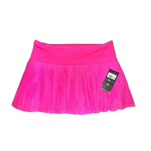 Ibkul 13in Mesh Skort Women's Size L Hot Pink Skirt Mid Rise Zip Pocket NWT - Picture 1 of 7
