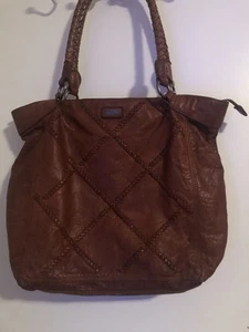 Spikes and Sparrow Woven Detail Luxury Leather Shoulder Bag - Picture 1 of 7