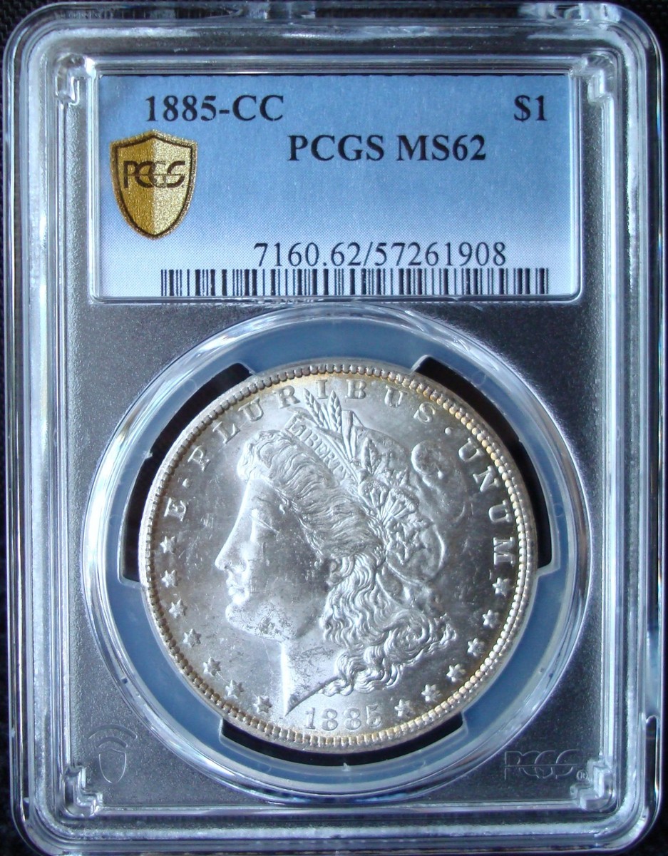 アメリカ　モルガンダラー銀貨1885 o MS-62 PCGS MS 62 Graded 1885 Year Morgan US Dollars (1878-1921) for