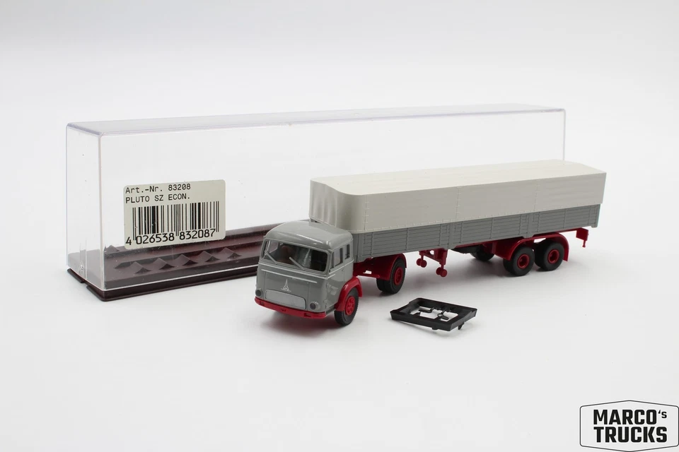Brekina Magirus Pluto flatbed/curtain-sider semi-trailer No. 83208 1:87 /BR806 - Image 1 of 1