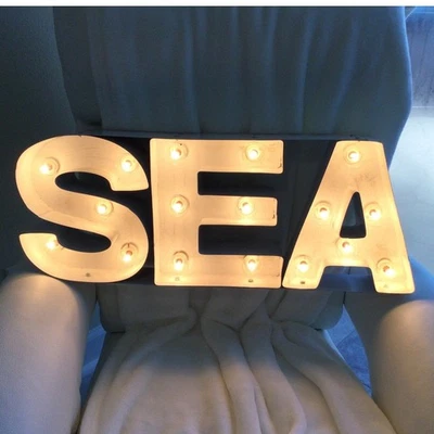 Rustic style Coastal Wall Art Lights up tested and working  - Image 1 of 4