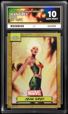 2024 Marvel Topps Chrome JEAN GREY GOLD REFRACTOR /50 #27 PSA 10 X-MEN POP 1  - Image 1 of 2