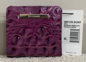 Cartera Brahmin Melbourne JANE Pequeña Cuadrada Doble Plegable DEWBERRY Morado Baya Nueva con Etiquetas - Imagen 1 de 12
