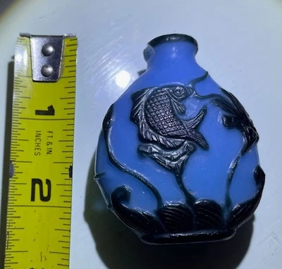 chinese antique glass snuff bottle beautiful workmanship - Image 1 of 4