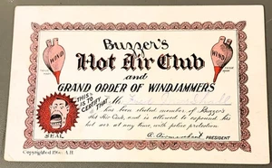 #K1966     COMIC      POSTCARD,    " BUZZER'S HOT AIR CLUB " - Picture 1 of 2