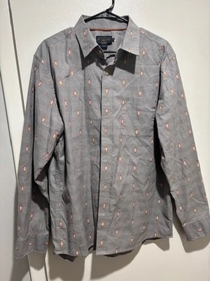 Pendleton Aztec Print Long Sleeve Shirt Men’s L Gray Embroidered NWOT - Image 1 of 3