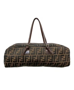 FENDI Zucca Mini Boston Bag Handbag Brown FF Monogram USED from Japan 101729 - Picture 1 of 10