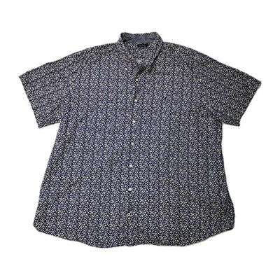 Nautica Classic Fit Mens Floral Blue Yellow Button Down Short Sleeves Size 5XL - Image 1 of 4