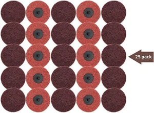 25pcs 3 in Medium Surface Prep Roll Lock Sanding Disc Pads for Die Grinder Drill - Picture 1 of 9