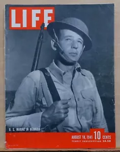 Life Magazine - August 18, 1941 - U.S. Marine photo cover, Navy Blimps in Action - Picture 1 of 1