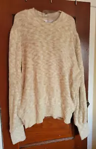 NWT Time And Tru Women's XXXL 22 Gold Sparkle Long Sleeve Puff Shoulder Sweater - Picture 1 of 4