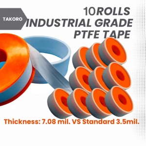 10 Rolls PTFE Thread Seal Tape 3/4" x 787" x 7.08 mil Thick - Industrial Grade - Picture 1 of 5