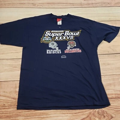 Camisa De Colección Tampa Bay Buccaneers Para Hombres Grande Azul Super Bowl XXXVII Fútbol Foto 1 de 4