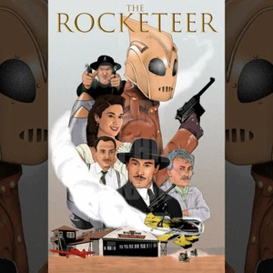 Original The Rocketeer Comic Art Print Blu Poster Art Deco Grande Mondo Jacket - Picture 1 of 4