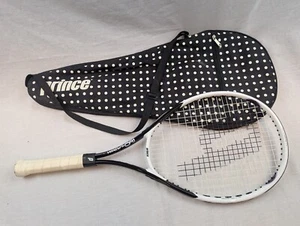 Prince Air O Smash Tennisschläger schwarz/weiß 4 3/8" Griff + Cover -- kaum benutzt - Bild 1 von 9