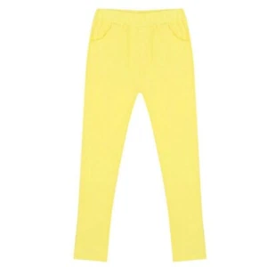 NWOT GIRLS size 4 SOFT YELLOW SUPER SKINNY STRETCHY JEGGING PONTE PANTS - Picture 1 of 4