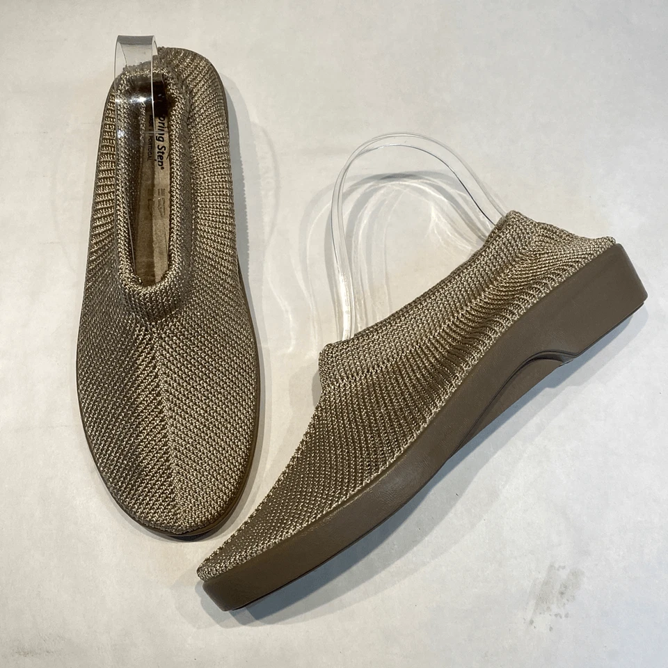 Zapatos sin cordones Spring Step Tender de punto elástico para mujer 6,5 dorados Foto 1 de 4