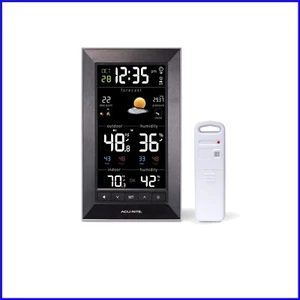 Atomic Weather Station with Indoor/Outdoor Temperature & Alarm - Elegant Black - Picture 1 of 9