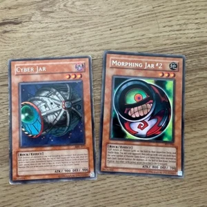 YUGIOH CYBER JAR MRL + MORPHING JAR #2 PSV RARE + MORPHING JAR BP01 COMMON MP - Picture 1 of 2
