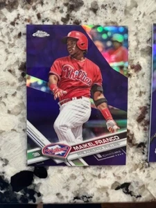2017 TOPPS CHROME PURPLE REFRACTOR CARD /299 PHILADELPHIA PHILLIES MAIKEL FRANCO - Picture 1 of 2