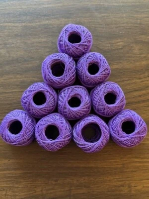 Crochet/Embroidery Thread Cotton Yarn Very Dark Lavender DMC #208 - 10 rolls
