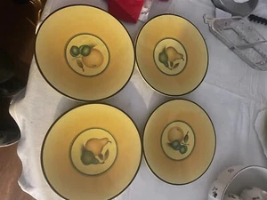 SET 4  Alumina Faience Royal Copenhagen Denmark Fruit Bellona Salad Plates - Picture 1 of 5