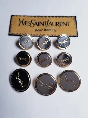 Yves Saint Laurent YSL homme set 15mm & 20mm 2-toned Blazer Replacement Buttons - Image 1 of 4