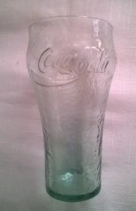 Enjoy Coca Cola Enjoy Coke Glass Green Tint Rippled Surface Collectible - Picture 1 of 10