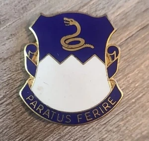 Vintage 411th Regiment US Army Paratus Ferire Military Pin Button Pinback Navy - Picture 1 of 2