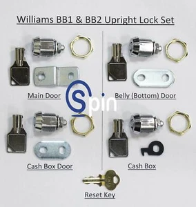 Lock Kit Set, Williams BB1 or BB2 Upright for JCM UBA BV (BB1-2-LOCK-KITUR-UBA) - Picture 1 of 4