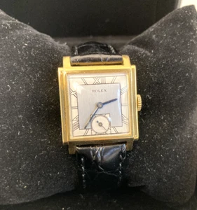 MEN'S 18K GOLD ROLEX WATCH ROMAN NUMERALS AND SUB-SECOND DIAL 1950's w/APPRAISAL - Picture 1 of 14