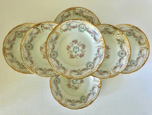 7 Theodore Haviland Limoges Berry Bowls, Schleiger 330, Roses & Bows - Picture 1 of 5