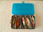 Vintage Mixed Lot of 13 Fishing Lures In Plano Mini Magnum 3213 Tackle Box