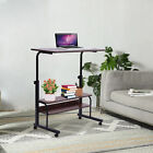 Portable Mobile Laptop Desk Cart Adjustable Height Computer Table 360° Rolling 