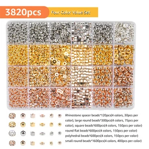 3820Pcs Spacer Beads for Jewelry Making Assorted Bracelet Spacer Beads qionG} - Picture 1 of 11