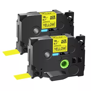 2PK TZ TZe-641 Nastro Etichetta Giallo 0,7'' Adatto per Brother PT-1300 PT-1400 PT-1500PC - Foto 1 di 12