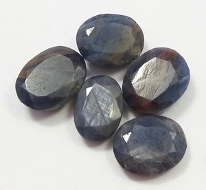 Lote suelto de 5 piezas de tierra extraída de zafiro azul de corte ovalado natural de 45,40 quilates de corte ovalado de Madagascar - Imagen 1 de 4