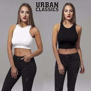 Urban Classics Damen Top Cropped Rib Bauchfreies Shirt T-Shirt Top-Shirt X-Cut - Bild 1 von 4
