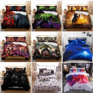 Superhero Marvel Hulk Duvet Cover Bedding Set Single Double King Size Pillowcase - Picture 1 of 89