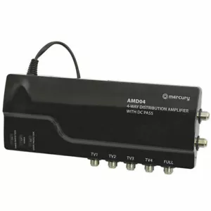 4-Wege 4G Ready VHF UHF TV Antenne Verteilung Leistungsverstärker & DC By-Pass - Bild 1 von 1