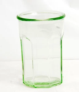 Anchor Hocking Green Glass 8 Panel Tumbler Jar Canister USA - Bild 1 von 6