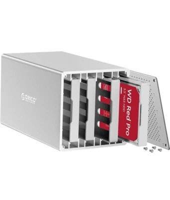 ORICO USB3.0 to SATA 4 Bay Hard Drive Enclosure Silver WS Series - Image 1 of 4