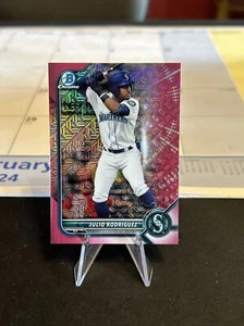 2022 Bowman Chrome Mega Box Prospects Pink Refractors #BCP45 Julio Rodriguez - Picture 1 of 3
