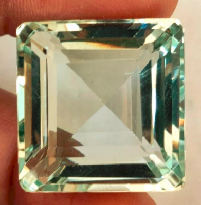 Large Aquamarine 60.75 Ct. Faceted Square Cut Loose Gemstone for Ring & Pendant - Image 1 of 4