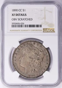 1890 CC Morgan Dollar NGC XF Details Obverse Scratched XF45  - Picture 1 of 2