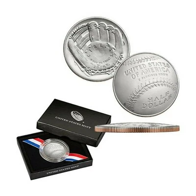 2014 S National Baseball Hall of Fame HALF DOLLAR Proof 50c Coin w/ Box and COA - Image 1 of 4